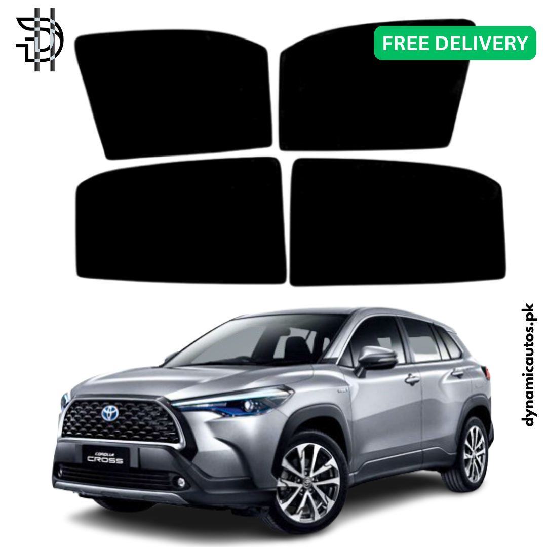 Toyota Corolla Cross Side Window Sunshades | 2023–2026 Model | With Logo / Without Logo | Custom Fit | Heat & Privacy Protection | 4Pcs