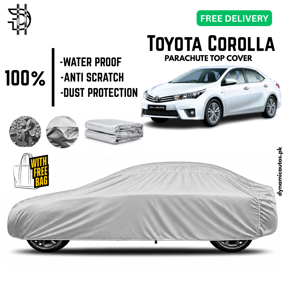 Toyota Corolla XLi, GLi, Altis Model 2014–2026 Parachute Top Cover | Car Top Cover | Custom Fit | Dust & Scratch Protection | Waterproof | High Quality