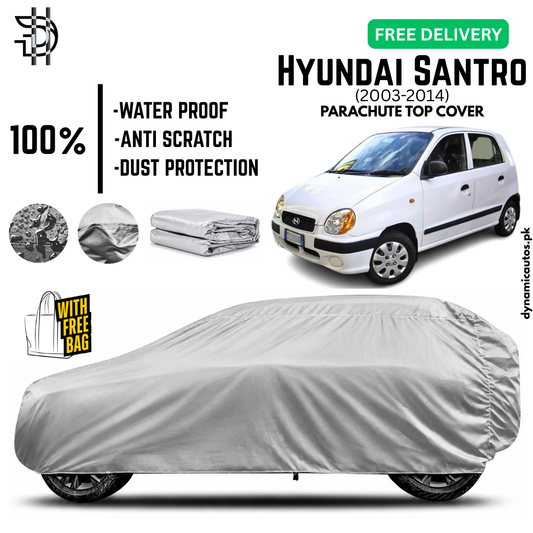 Hyundai Santro 2003-2014 Parachute Top Cover | Car Top Cover | Custom Fit | Dust & Scratch Protection | Waterproof | High Quality