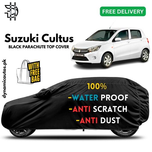 Suzuki Cultus New Model 2017–2025 Black Parachute Top Cover | Custom Fit | High Quality | Dust & Scratch Protection