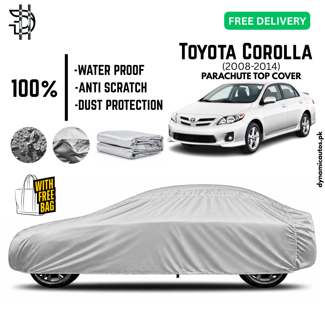 Toyota Corolla 2008–2014 Model Parachute Top Cover | Car Top Cover | Custom Fit | Dust & Scratch Protection | Waterproof | High Quality