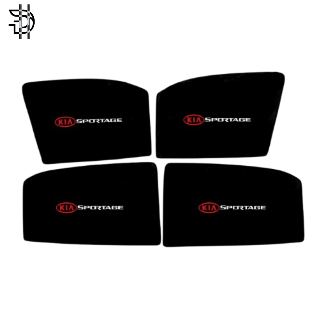 KIA Sportage Side Window Sunshades 4Pcs Set | Custom Fit | Heat Protection & Privacy | With Logo