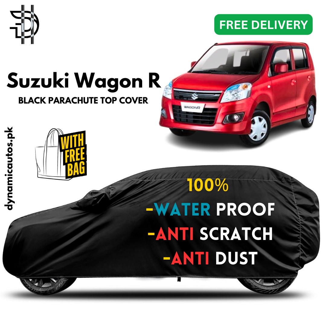 Suzuki Wagon R 2014–2025 Black Parachute Top Cover | Custom Fit | High Quality Dust & Scratch Protection