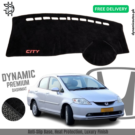 Honda City Old Model 2003–2008 Velvet Dashboard Carpet | Custom Fit | Anti-Slip | Imported Soft Velvet Dash Mat | Premium Quality