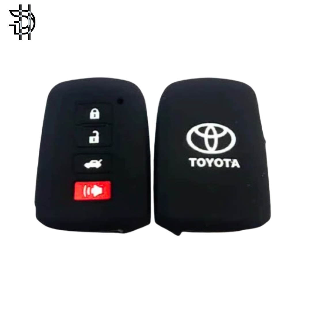Toyota Corolla New Model 2014-2024 (4 Button) Car Key Cover | PVC Silicone Protective Key Case – Black