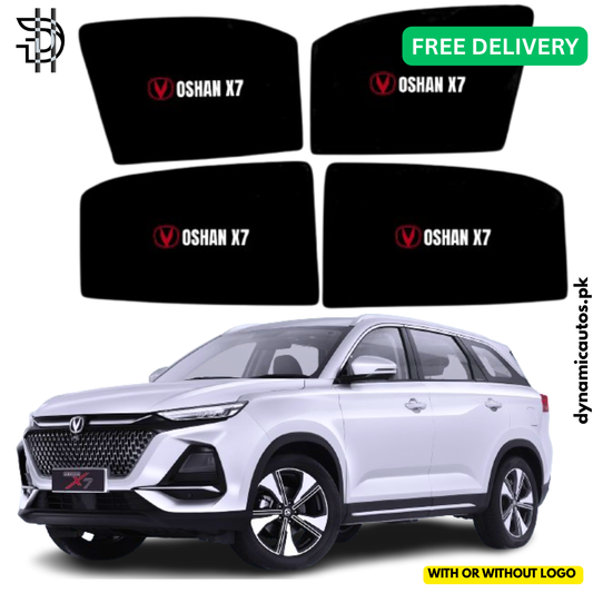 Changan Oshan X7 Model 2022–2026 Side Window Sunshades | With Logo / Without Logo | Custom Fit | Heat & Privacy Protection | 4Pcs