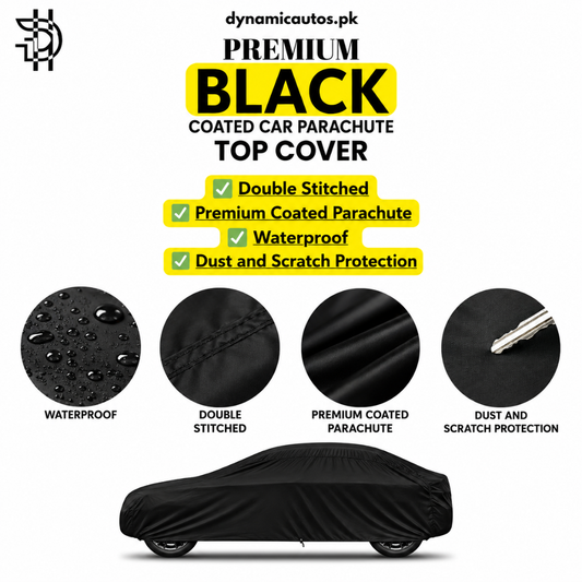 Honda City New Model 2021-2026 Black Coated Parachute Top Cover | Custom Fit Car Cover | Waterproof | Double Stitched | Dust & Scratch Protection | Premium Quality