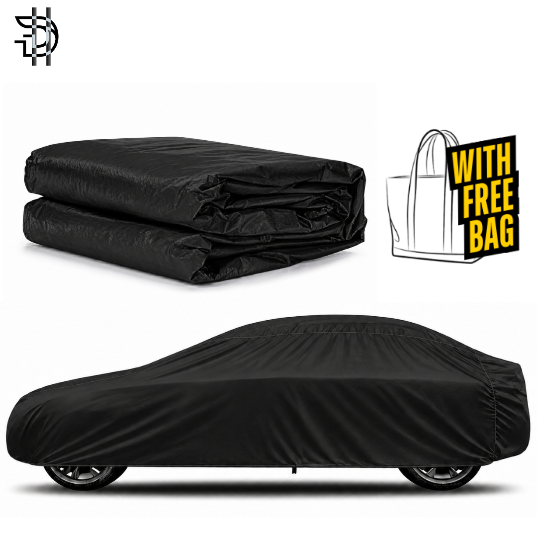 Toyota Yaris New Model 2025-2026 Facelift Black Coated Parachute Top Cover | Custom Fit Car Cover | Waterproof | Double Stitched | Dust & Scratch Protection | Premium Quality