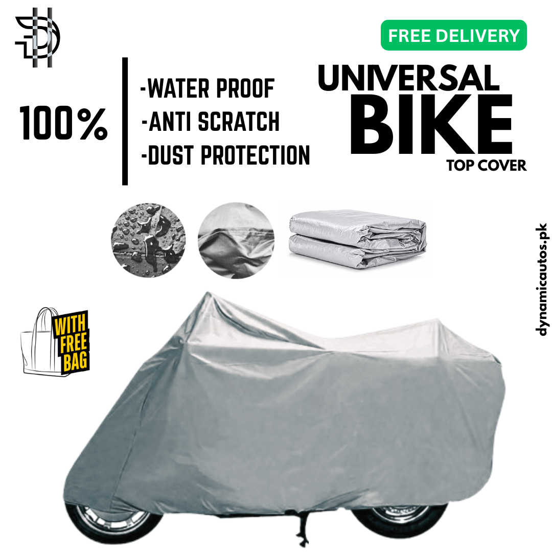 Universal Waterproof Bike Cover | Scratch & Dust Protection | Bike Parking Parachute Top Cover | 70cc,125cc Bike Cover | High Quality