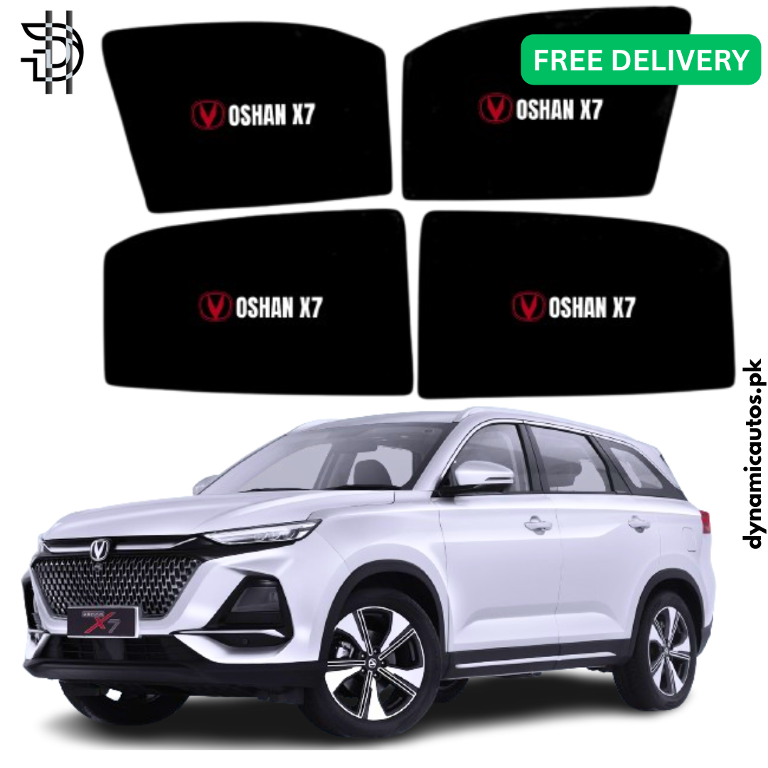 Changan Oshan X7 Model 2022–2026 Side Window Sunshades | With Logo / Without Logo | Custom Fit | Heat & Privacy Protection | 4Pcs