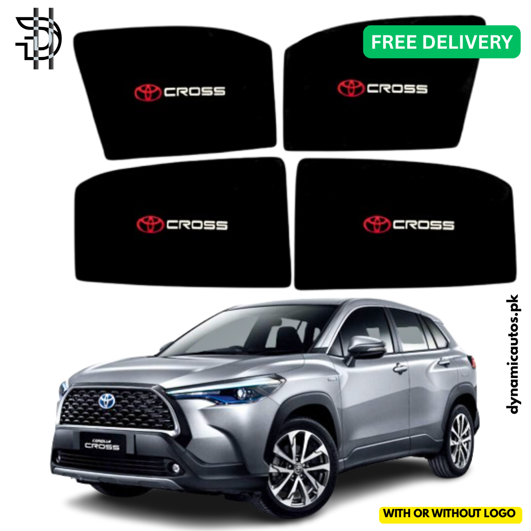 Toyota Corolla Cross Side Window Sunshades | 2023–2026 Model | With Logo / Without Logo | Custom Fit | Heat & Privacy Protection | 4Pcs