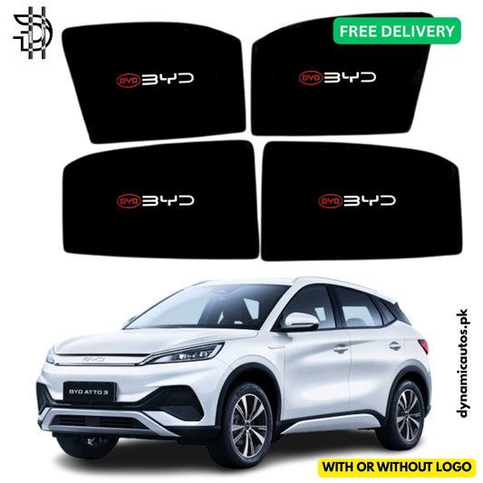 BYD Atto 3 EV Side Window Sunshades With Logo/Without Logo | Model 2024–2026 | Custom Fit | Heat Protection & Privacy | 4Pcs Set
