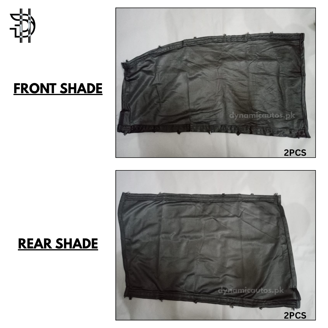 Universal Car Railing Side Window Curtains 4Pcs Complete Set | Universal Car Retractable Side SunShades | Heat Protection and Privacy | High Quality Car Parda