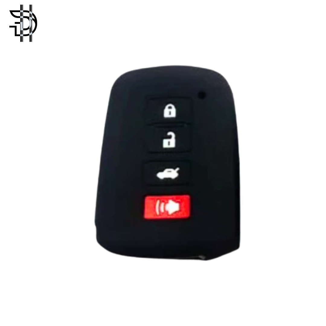 Toyota Corolla New Model 2014-2024 (4 Button) Car Key Cover | PVC Silicone Protective Key Case – Black