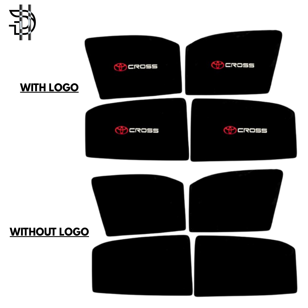 Toyota Corolla Cross Side Window Sunshades | 2023–2026 Model | With Logo / Without Logo | Custom Fit | Heat & Privacy Protection | 4Pcs