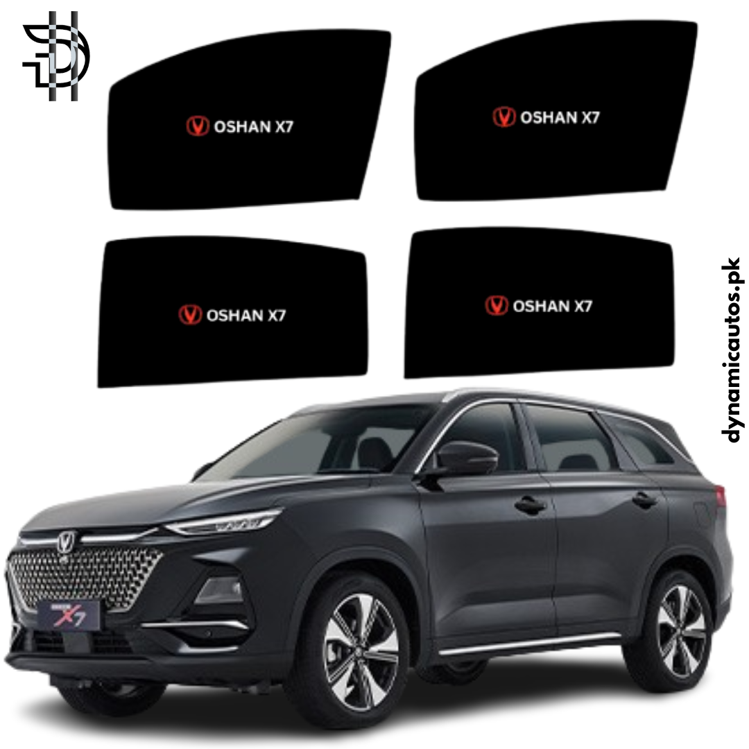 Changan Oshan X7 2022–2025 Custom Fit Side Sunshades with Logo | 4pcs Set | Heat & Privacy Protection