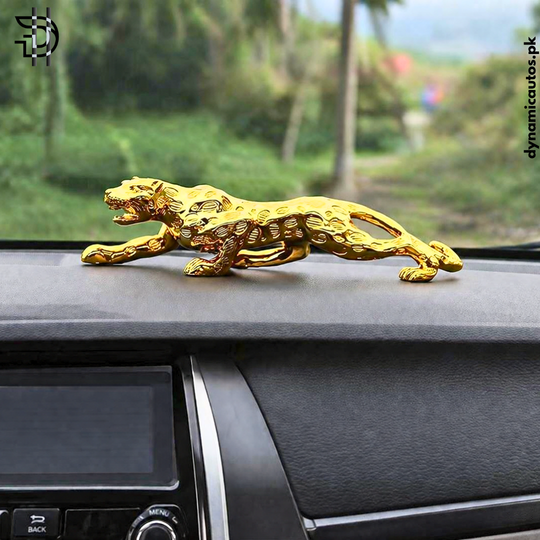 Golden Leopard For Car Interior Dashboard Decor | Premium Quality | Attractive & Stylish Design | Home Decoration | 1Pcs