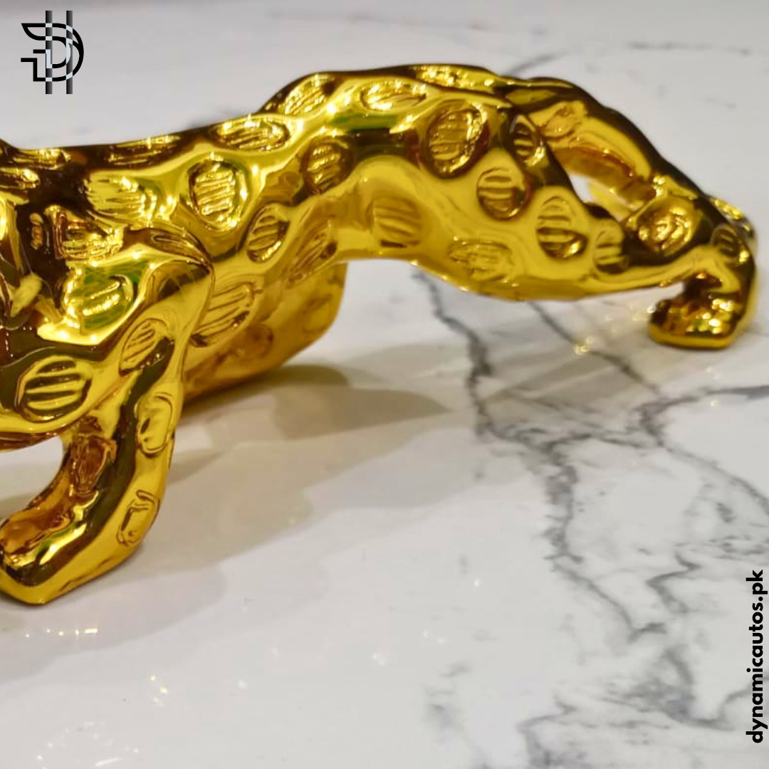 Golden Leopard For Car Interior Dashboard Decor | Premium Quality | Attractive & Stylish Design | Home Decoration | 1Pcs