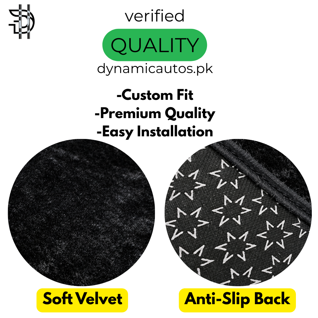 Honda City Old Model 2003–2008 Velvet Dashboard Carpet | Custom Fit | Anti-Slip | Imported Soft Velvet Dash Mat | Premium Quality