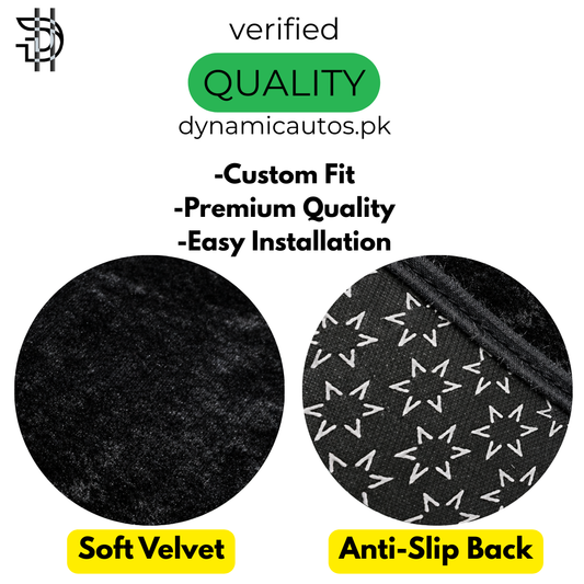 Honda City Old Model 2003–2008 Velvet Dashboard Carpet | Custom Fit | Anti-Slip | Imported Soft Velvet Dash Mat | Premium Quality