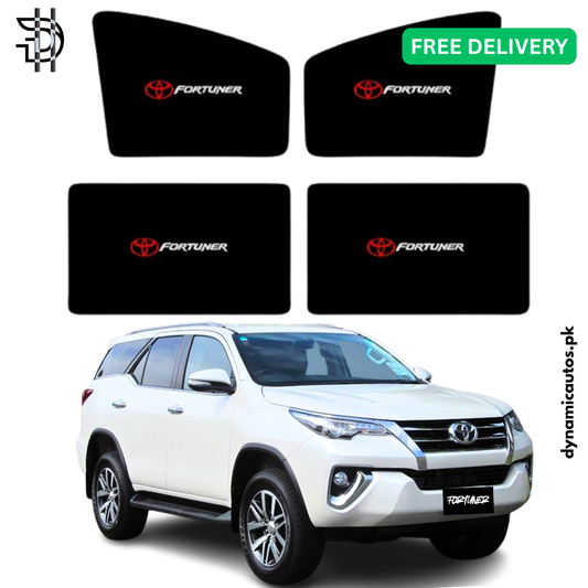 Toyota Fortuner Model 2016–2022 Side Window Sunshades 4Pcs Set | Custom Fit | Heat Protection & Privacy