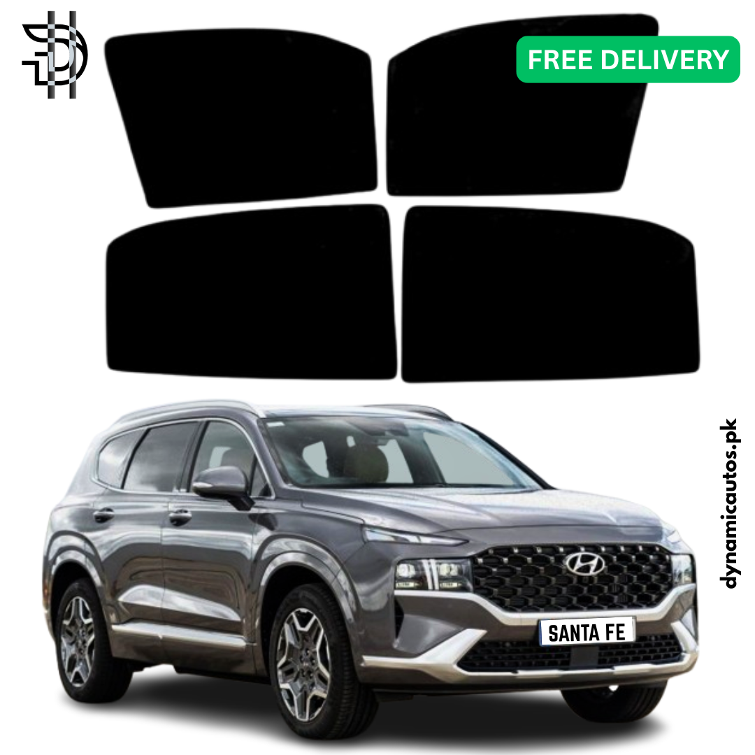 Hyundai Santa Fe Hybrid Model 2023–2025 Side Window Sunshades 4Pcs Set | Custom Fit Car Window Shades | Heat Protection & Privacy