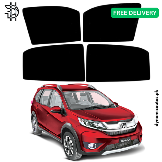 Honda BR-V Model 2017–2025 Side Window Sunshades 4Pcs Set | Custom Fit Car Window Shades | Heat Protection & Privacy