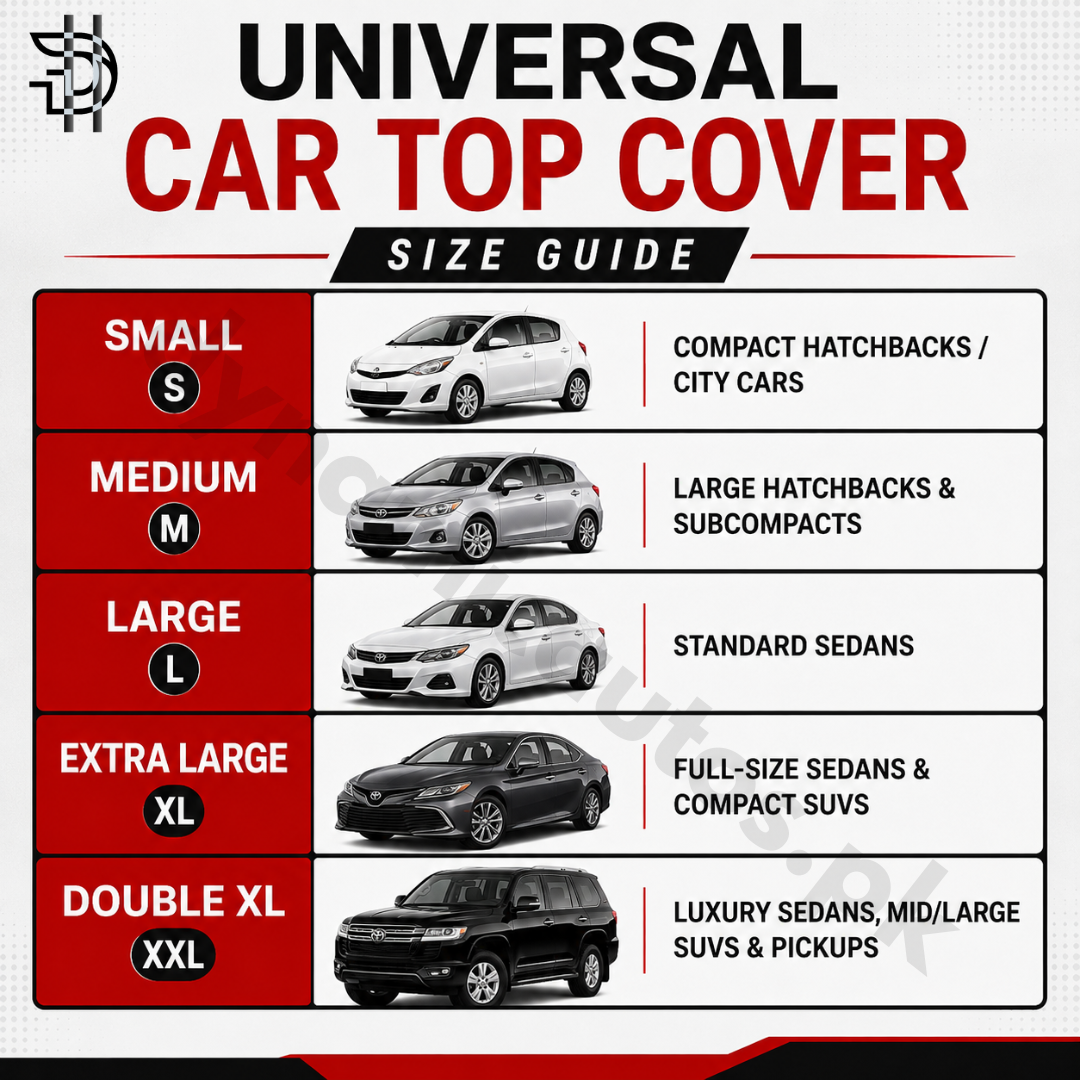 Car Top Cover | Non Woven WaterProof Full Body Cover | Scratch and Dust Protection | PVC With Cotton Fabric Car Cover | Premium Quality | Small, Medium, Large, XL, XXL Size Available