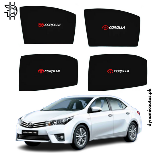 Toyota Corolla XLi, GLi, Altis 2014–2024 Custom Fit Side Sunshades | 4pcs Set | Heat & Privacy Protection