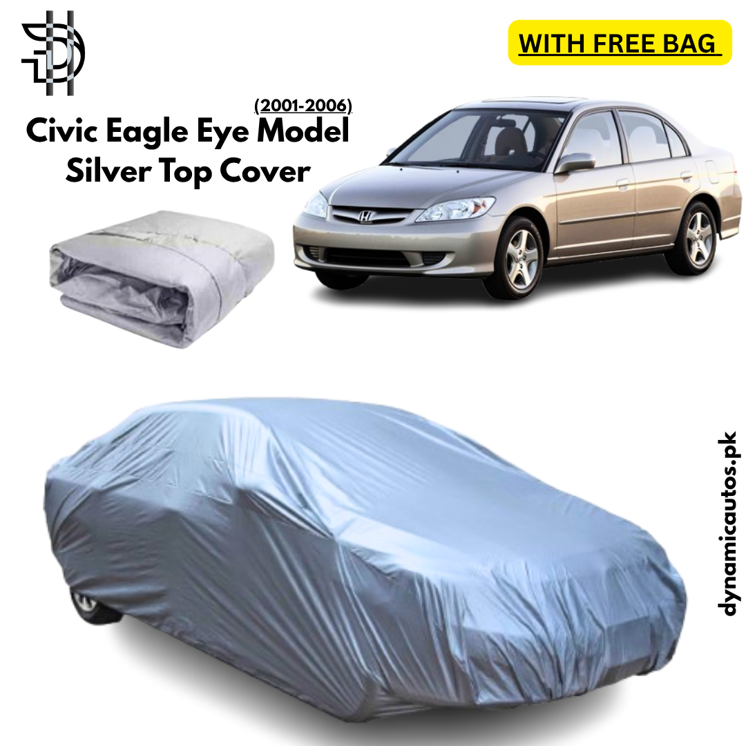 Honda Civic Eagle Eye Old Model 2001–2006 Silver Parachute Top Cover | Custom Fit – Dust & Weather Protection
