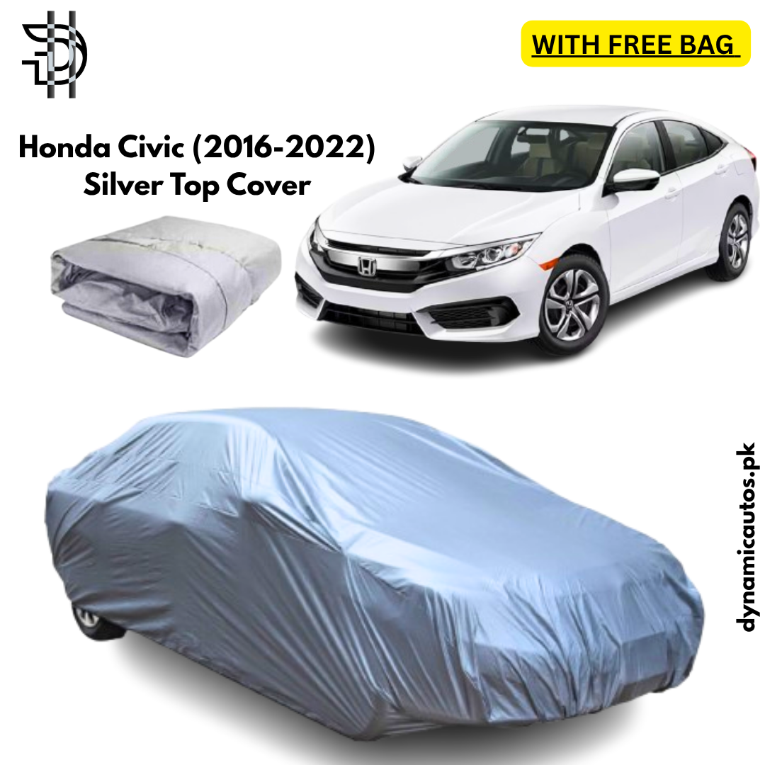 Honda Civic 2016–2022 Silver Parachute Top Cover | Custom Fit – Dust & Weather Protection