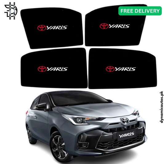 Toyota Yaris Facelift 2025-2026 New Model Custom Fit Side Sunshades with Logo | 4pcs Set | Heat & Privacy Protection