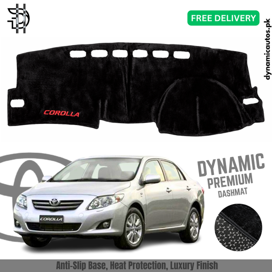 Toyota Corolla 2008–2014 Model Velvet Dashboard Carpet | Custom Fit | Anti-Slip | Imported Soft Velvet Dash Mat | Premium Quality