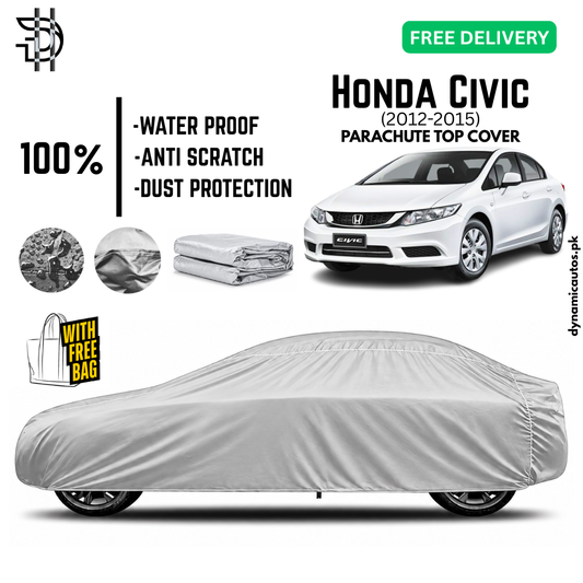 Honda Civic Rebirth 2012–2015 Old Model Parachute Top Cover | Car Top Cover | Custom Fit | Dust & Scratch Protection | Waterproof | High Quality