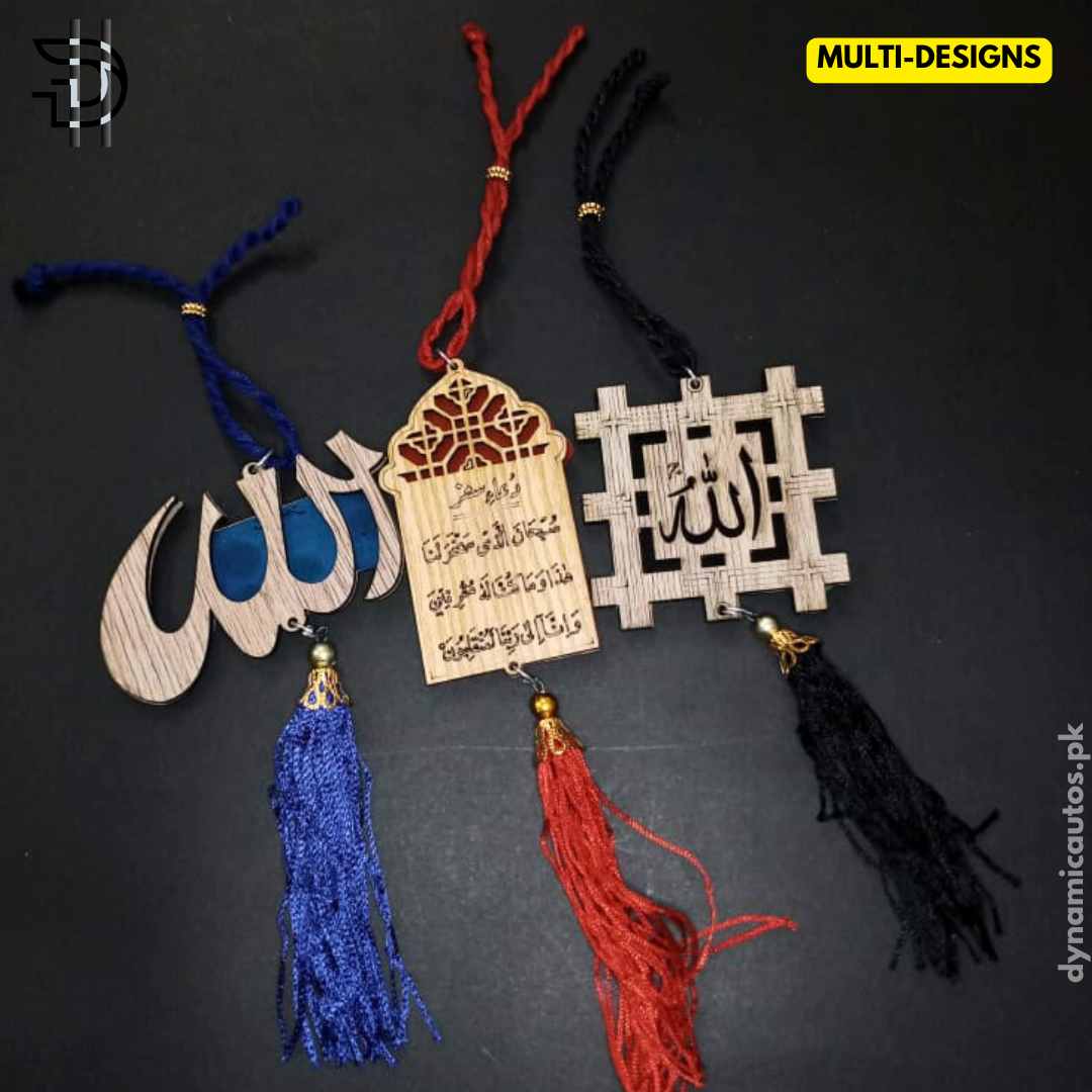 Dua e Safar for Car Hanging | Islamic Car Mirror Decor | Safar Ki Dua | Multidesigns & Multicolor | 1Pc