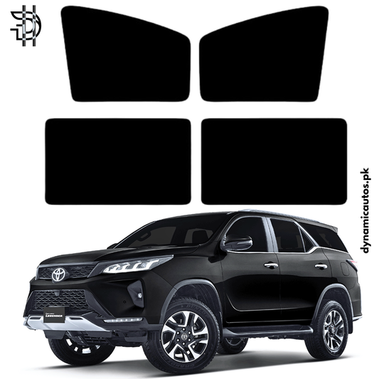 Toyota Fortuner Sigma/Legender/GR-S Model 2022–2025 Side Window Sunshades 4Pcs Set | Custom Fit | Heat Protection & Privacy