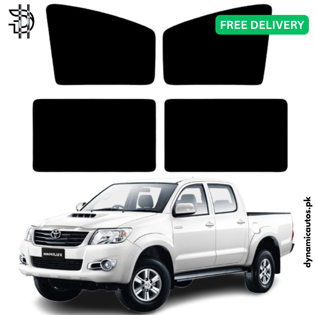 Toyota Hilux Vigo Side Window Sunshades | 2005–2015 Model | With Logo / Without Logo | Custom Fit | Heat & Privacy Protection | 4Pcs