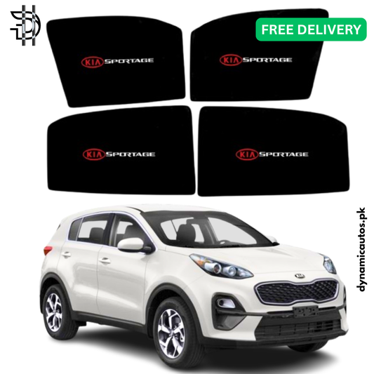 KIA Sportage Side Window Sunshades 4Pcs Set | Custom Fit | Heat Protection & Privacy | With Logo