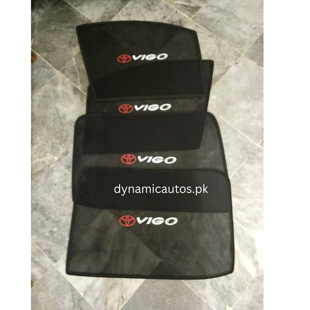Toyota Hilux Vigo Side Window Sunshades | 2005–2015 Model | With Logo / Without Logo | Custom Fit | Heat & Privacy Protection | 4Pcs