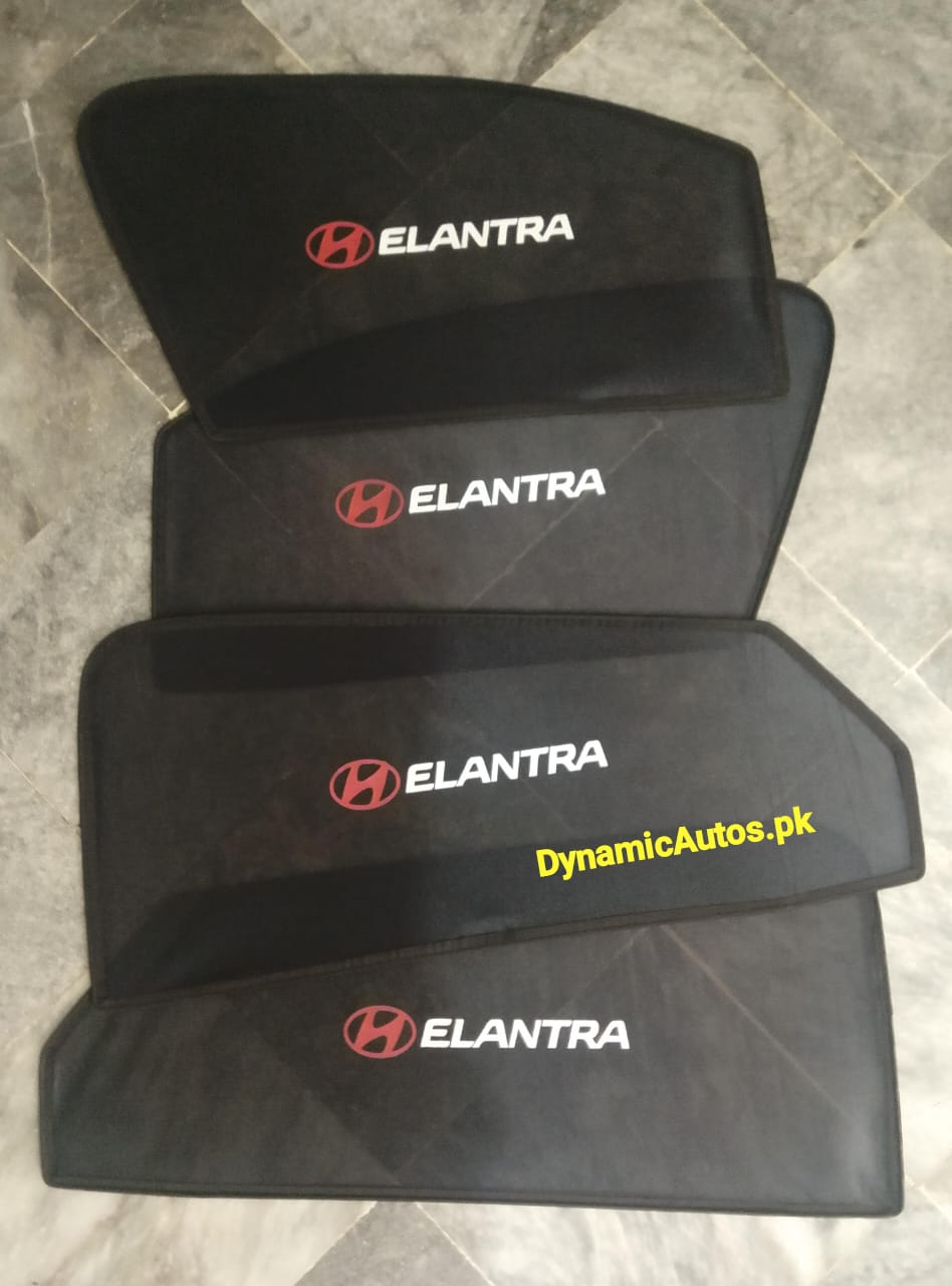 Hyundai Elantra Hybrid New Model 2024–2025 Side Window Sunshades | Custom Fit – 4Pcs Set | Heat Protection & Privacy