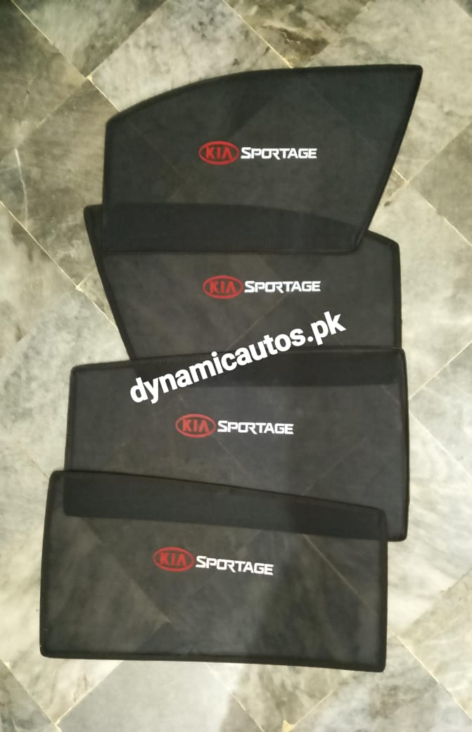 KIA Sportage Side Window Sunshades 4Pcs Set | Custom Fit | Heat Protection & Privacy | With Logo