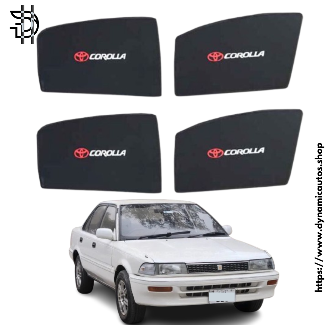 Toyota Corolla 1987-1991 Side Sunshades | Old Model 4pcs Set | Custom Fit Car Window Shades Pakistan