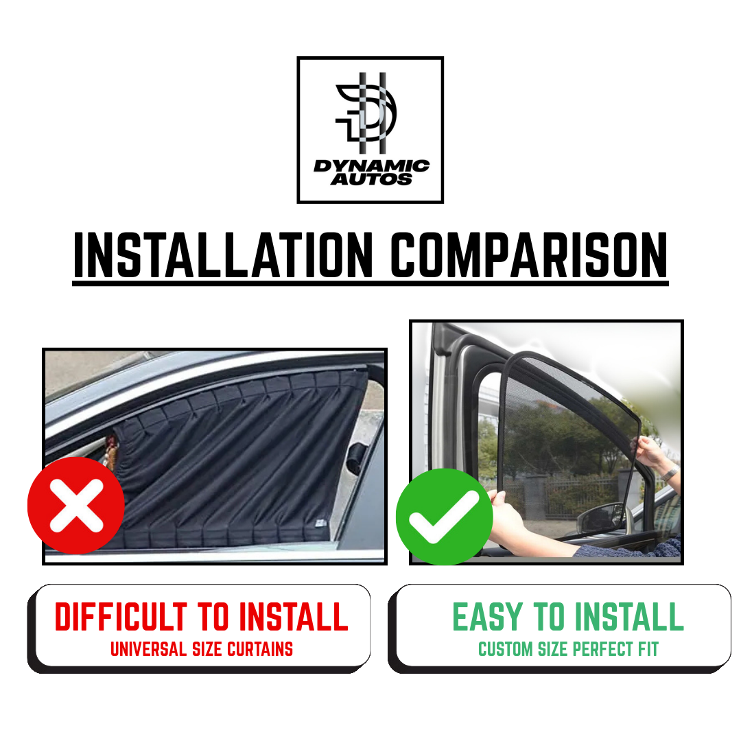 Daihatsu Cuore 2000–2012 Side Window Sunshades 4pcs Set | Custom Fit | Heat Protection & Privacy